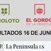 Bonoloto y El Gordo de la Primitiva, resultados del sorteo del 16 de junio. Fuente: Producción La Península